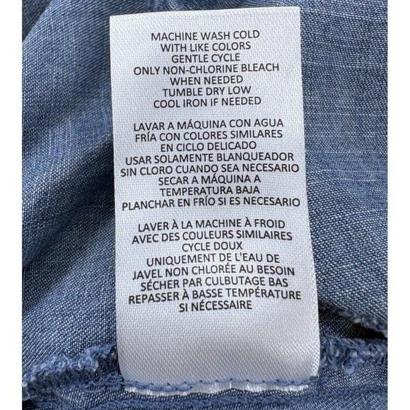 Lands End Lyocell Tiered Midi Dress Size XXL Blue Elastic Tie Waist Seam Pockets - Picture 12 of 12